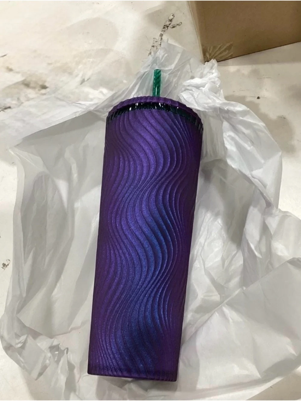 Brand New Starbucks Siren Swirl 2025 Spring Purple Shimmer Soft Touch Cold Cup